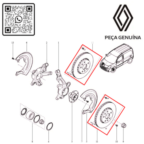 RN 64230R DISCO DE FREIO DIANTEIRO KANGOO ELETRICA -O PAR-  402064230R -3-
